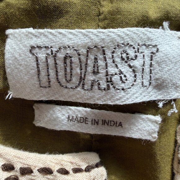 Toast Hand Embroidered Abstract Gilet Vest Womens Size XL Artisan Cotton Muslin - Picture 11 of 15